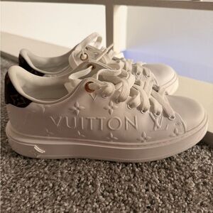 Louis Vuitton White Sneakers with Gold Details